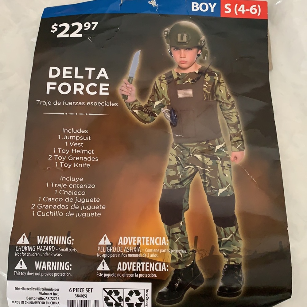 American Soldier Halloween costume 4-6
